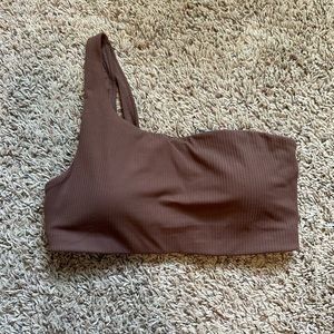 Brown Lululemon one-shoulder bra/top. size 6.